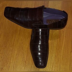 MEZLAN 4115 MEN'S BROWN EEL SKIN  SLIP-ON LOAFERS SIZE 10.5 M MADE IN SPAIN